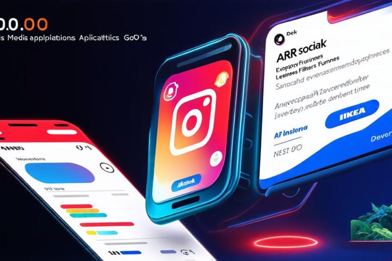 What are examples of augmented reality applications in social media platforms?